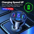 Caricabatterie da auto USB a 4 porte con display digitale della tensione - Nero