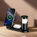 Stazione di ricarica wireless magnetica 4-in-1 da 25W con Qi 2.2 e luce notturna