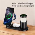 Stazione di ricarica wireless magnetica 4-in-1 da 25W con Qi 2.2 e luce notturna