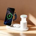 Stazione di ricarica wireless magnetica 4-in-1 da 25W con Qi 2.2 e luce notturna - Bianca