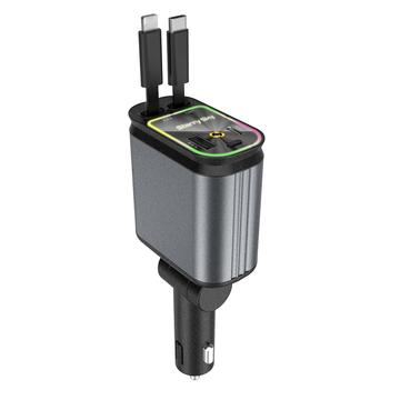 Caricatore da auto 4-in-1 e proiettore di stelle con cavi USB-C e Lightning