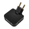 Adattatore di alimentazione UE 4 in 1 con 2 prese CA, 2 porte USB-A - Nero