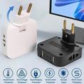 Adattatore di alimentazione UE 4 in 1 con 2 prese CA, 2 porte USB-A