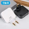 Adattatore di alimentazione UE 4 in 1 con 2 prese CA, 2 porte USB-A - Nero
