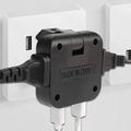 Adattatore di alimentazione UE 4 in 1 con 2 prese CA, 2 porte USB-A - Nero