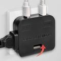 Adattatore di alimentazione UE 4 in 1 con 2 prese CA, 2 porte USB-A - Nero