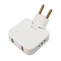 Adattatore di alimentazione UE 4 in 1 con 2 prese CA, 2 porte USB-A - Bianco