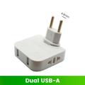Adattatore di alimentazione UE 4 in 1 con 2 prese CA, 2 porte USB-A - Bianco
