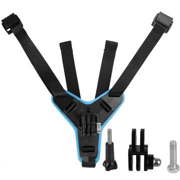 Supporto a mento per casco da moto 4 in 1 per GoPro - Blu