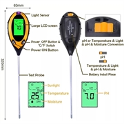 Misuratore di pH e umidità 4-in-1 con display LCD
