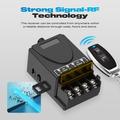 Ricevitore relè wireless RF a 433MHz con 2 telecomandi On/Off per 12-72V CC