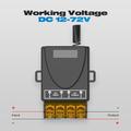 Ricevitore relè wireless RF a 433MHz con 2 telecomandi On/Off per 12-72V CC
