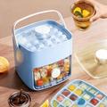 Vassoio per cubetti di ghiaccio a doppio strato da 48 scomparti con cassetto portaoggetti e pinze per il ghiaccio - Blu