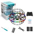 4DRC 4D-V49 Drone da calcio con 360 giri, luci LED - Nero