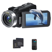 Videocamera digitale 4K Ultra HD con Controllo remoto - 80MP, 18X Digital Zoom - Nero