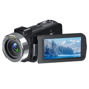 Videocamera digitale 4K Ultra HD con Controllo remoto - 80MP, 18X Digital Zoom - Nero