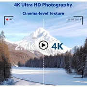 Videocamera digitale 4K Ultra HD con Controllo remoto - 80MP, 18X Digital Zoom - Nero