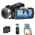 Videocamera digitale 4K Ultra HD con App/Controllo remoto - 80MP, 18X Digital Zoom - Nero