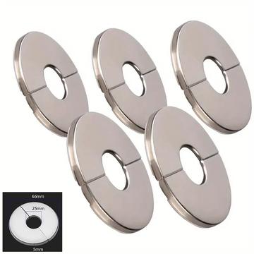 5 pz. Coperchio a flangia con foro a muro rotondo in acciaio inox
