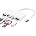 Hub USB-C 5-in-1 / Lettore di schede per iPhone, MacBook, dispositivi USB-C - Bianco