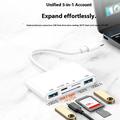 Hub USB-C 5-in-1 / Lettore di schede per iPhone, MacBook, dispositivi USB-C - Bianco