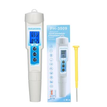 Misuratore di pH 5 in 1 Leggero, resistente, impermeabile e multifunzionale TDS / EC / pH / Salinità / Temperatura Misuratore di qualità dell\'acqua