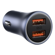 Caricabatterie per auto Baseus Golden Contactor Pro CCJD-A0G, 2x USB, 40W - grigio