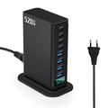 Stazione di ricarica da tavolo GaN 5.0 da 520W con display di alimentazione digitale - 8 porte - Nero