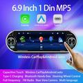 Autoradio Single DIN da 6.9" con CarPlay e Android Auto wireless - Nero