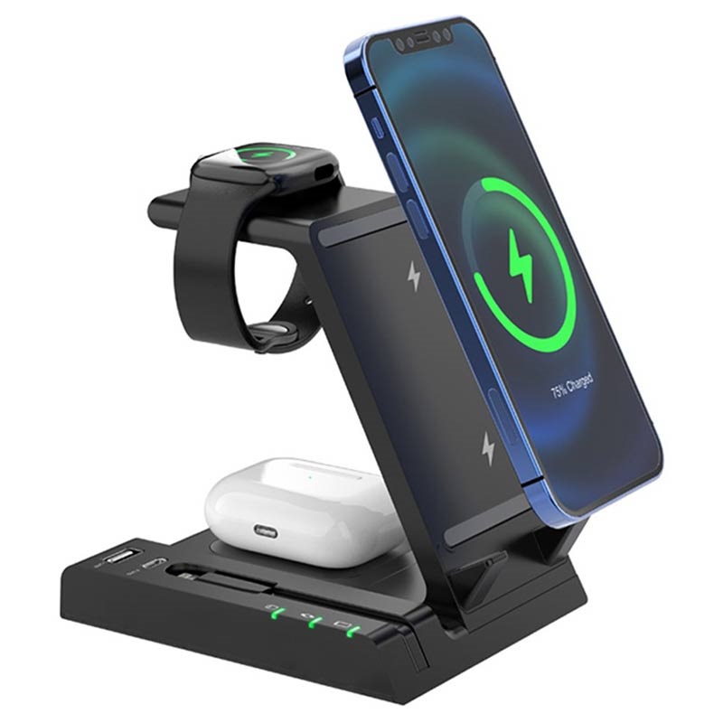 6-in-1 Stazione di Ricarica W2 - iPhone, AirPods, Apple Watch - Nero