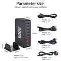 Stazione di ricarica da tavolo GaN da 600W - 8 porte, PD3.1 - nero