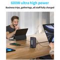 Stazione di ricarica da tavolo GaN da 600W - 8 porte, PD3.1 - nero