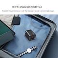 Caricabatterie da viaggio GaN da 65W - Cavo USB-C retrattile, porte USB-C/USB-A - Nero