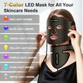 Maschera per terapia con luce LED a 7 colori per la bellezza del viso e del collo - Nero