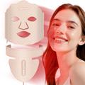 Maschera per terapia con luce LED a 7 colori per la bellezza del viso e del collo - Rosa