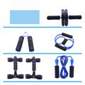 Set da allenamento fitness per la casa da 7 pezzi - Ab roller, barre per flessioni, corda per saltare, pinza per mani ed espansore toracico