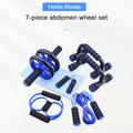 Set da allenamento fitness per la casa da 7 pezzi - Ab roller, barre per flessioni, corda per saltare, pinza per mani ed espansore toracico