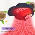 Cuffia per terapia della luce a 70 LED rossi/blu con massaggio vibrante