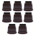 8 Pcs. Square Chair Leg Covers with Felt - M (Open Box - Bulk Satisfactory) - Coffee
