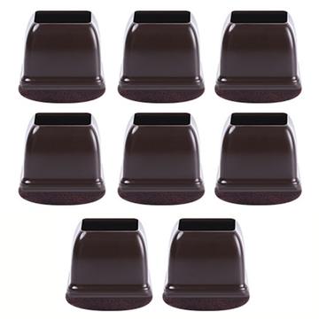 8 pz. Coprigambe per sedie quadrate con feltro - M - Caffè