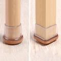 8 Pcs. Square Chair Leg Covers with Felt - M (Open Box - Bulk Satisfactory) - Coffee
