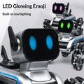 Giocattolo robotico a forma di cane a 8 ruote con display a LED, telecomando e comando gestuale - Argento