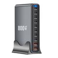 Caricabatterie rapido multi-porta da tavolo GaN da 800W con supporto