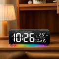 Sveglia digitale 8830 con luce notturna RGB - Nera