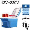 Mini frigo portatile da 8 litri - Raffreddamento/Riscaldamento - 12V per auto, 220V per uso domestico - Blu