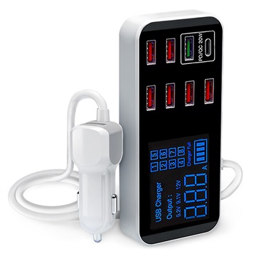 Caricabatterie da Auto con Cavo USB-C e 2x USB Ports Q2Power - 3.1A