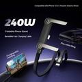 Cavo USB-C da 240W a 90 gradi per gaming con supporto per telefono - 1.5m - Nero