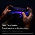 Cavo USB-C da 240W a 90 gradi per gaming con supporto per telefono - 1.5m - Nero