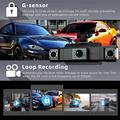 9728D Dash Cam WiFi a 4 lenti 1080P con visione notturna - Nero