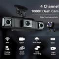 9728D Dash Cam WiFi a 4 lenti 1080P con visione notturna - Nero